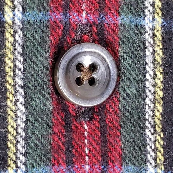 LL Bean Shirt Mens Size MT Medium Tall Black Red Plaid Flannel LS Button Down LS - Picture 5 of 7